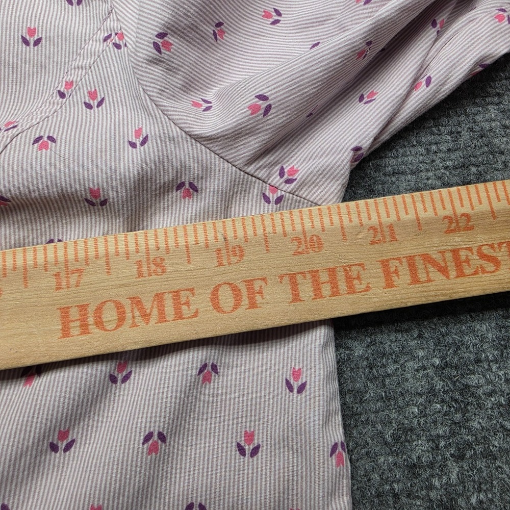 US Polo Assn Womens XL Pink Stripe Tulip Floral Long Sleeve Button Shirt - Picture 6 of 10